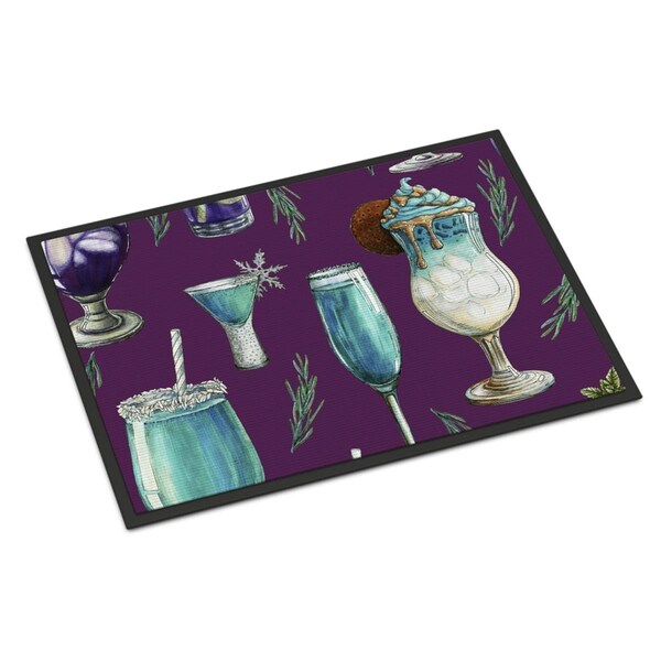 Carolines Treasures Drinks and Cocktails Purple Indoor or Outdoor Mat, 18 x 27 in. BB5204MAT - main
